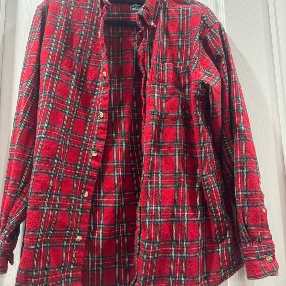 RedHead Men's Red and Green Plaid Button Down Shirt